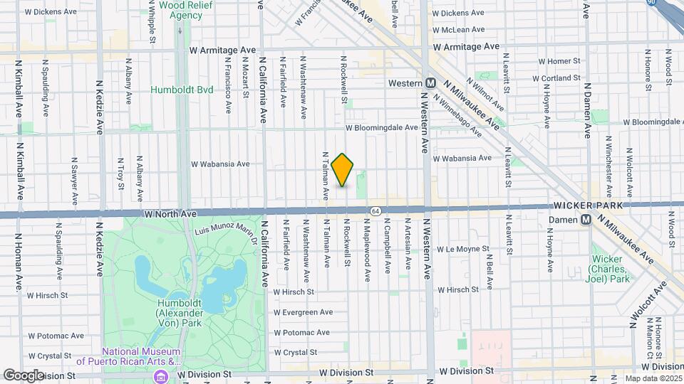 1626 N Rockwell St Map and Location Details