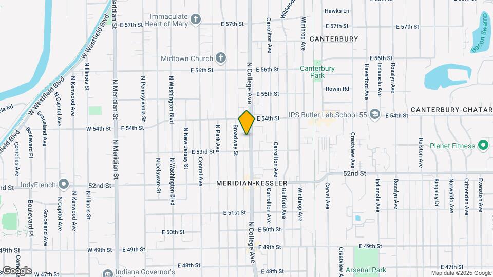 5326 N College Ave Map and Location Details