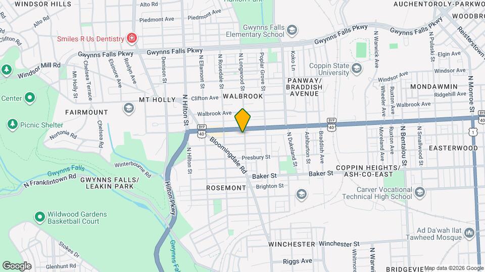 1806 N Longwood St Map and Location Details