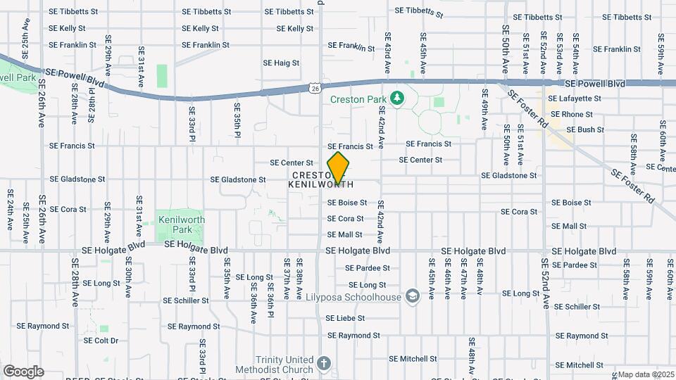 3950 SE Gladstone St Map and Location Details