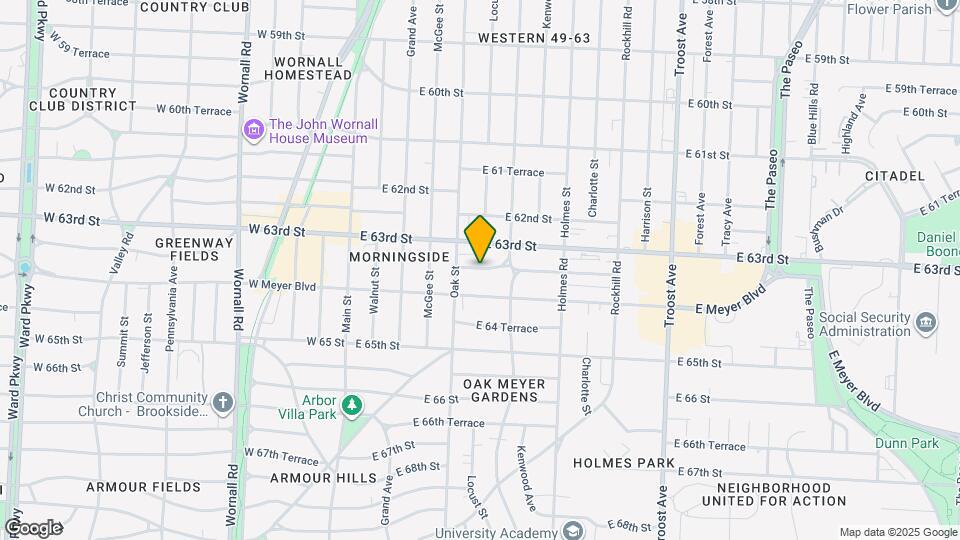 419 E 63rd Terrace Map and Location Details