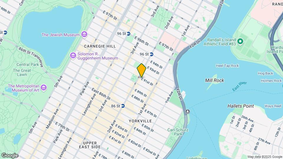East 91st Street Map and Location Details