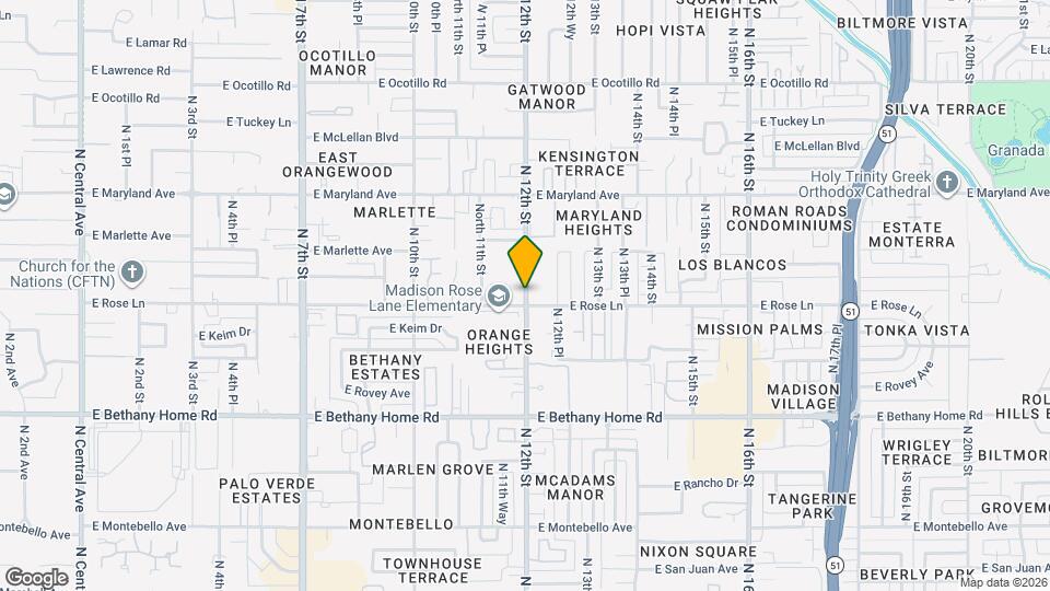 6212 N 12th St Map and Location Details