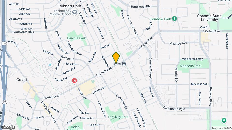924 E Cotati Ave Map and Location Details