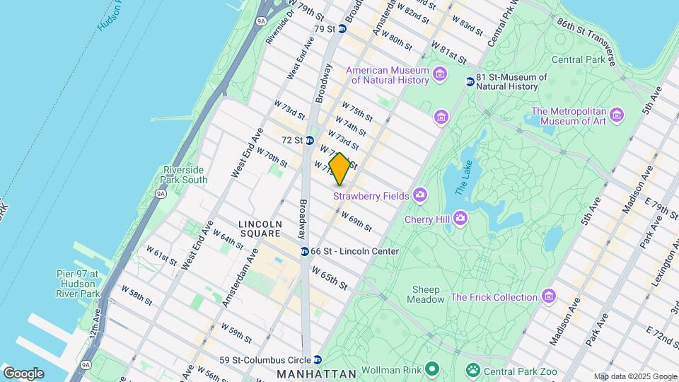 109 W 70th St Map and Location Details