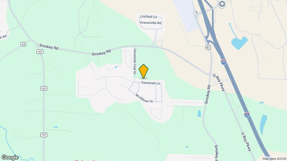 821 Savannah Ln Map and Location Details