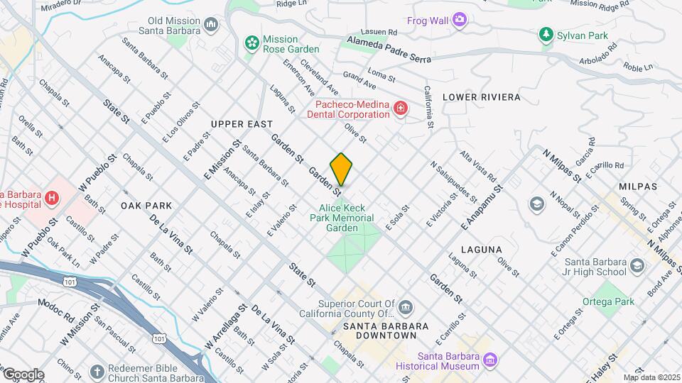 1600 Garden St Map and Location Details