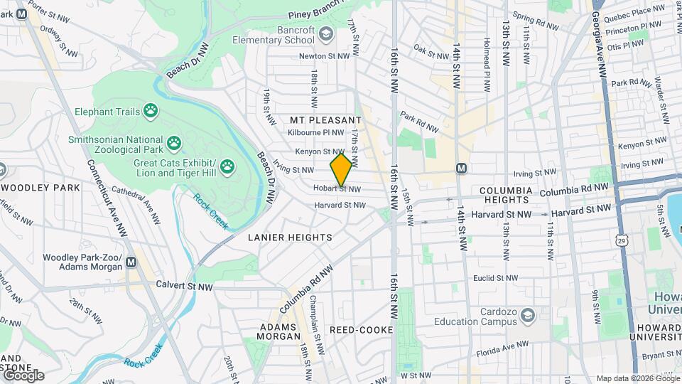 1662 Hobart St NW, Unit Garden Map and Location Details