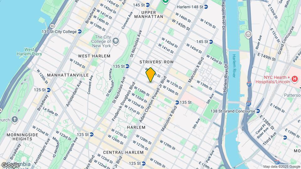 WEST 135 STREET Mapa y Detalles de la Ubicación
