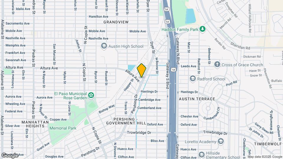 4505 Pershing Dr, Unit #3 STUDIO APT. FOR ONE Map and Location Details