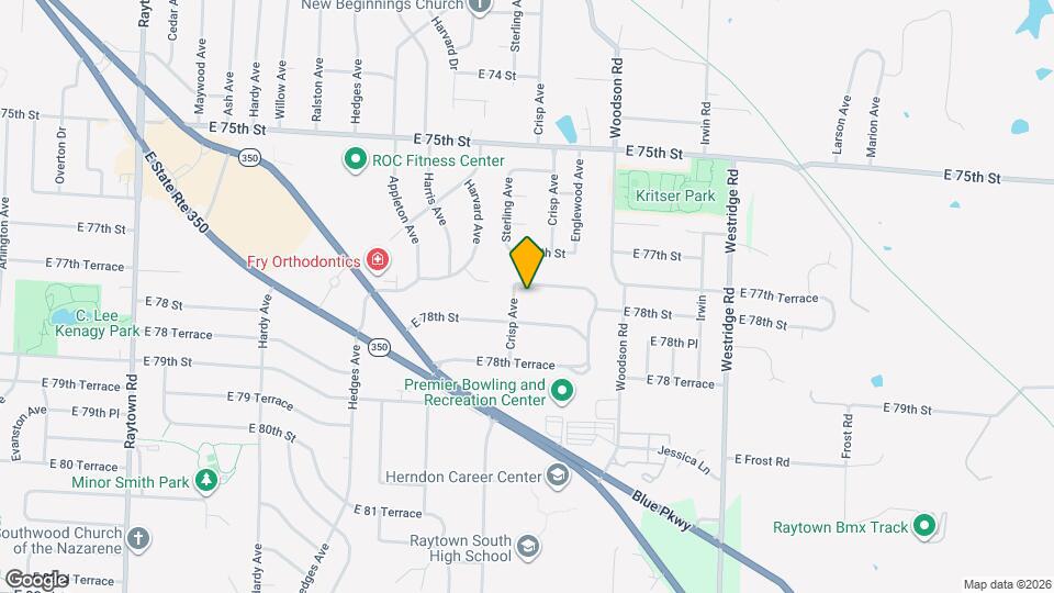 11307 E 77th Terrace Map and Location Details