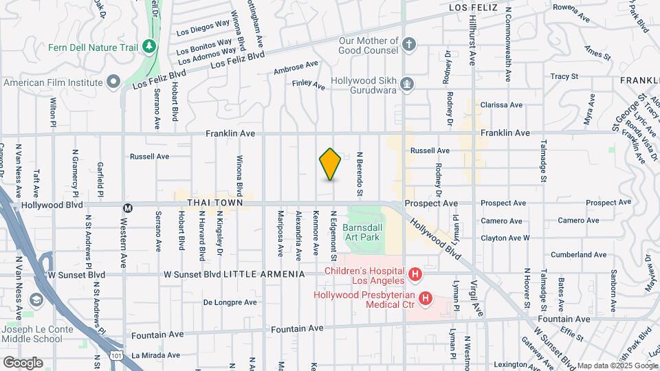 1727 N Edgemont St Mapa y Detalles de la Ubicación