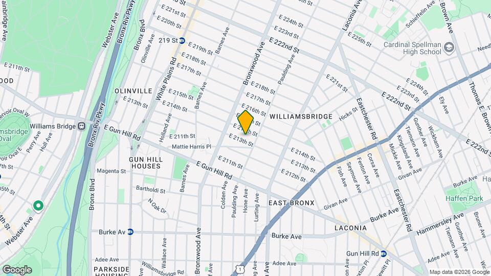 949 E 213th St, Unit FL-1 Mapa y Detalles de la Ubicación
