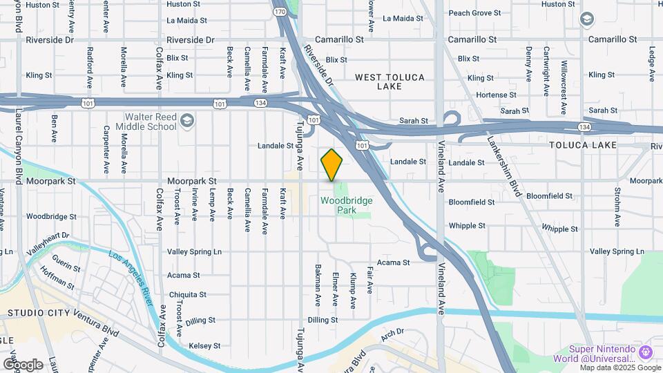 11302 Moorpark St Map and Location Details