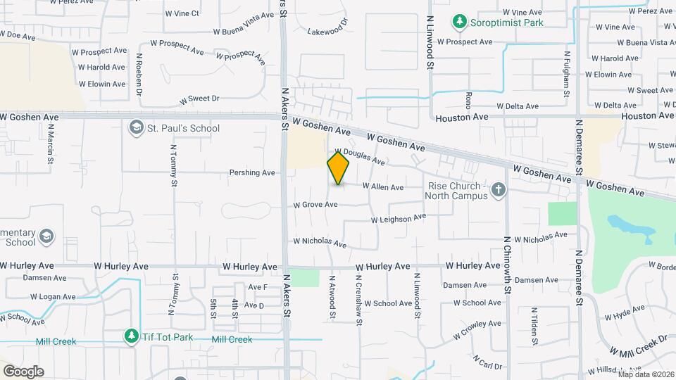 1031 N Crenshaw St Map and Location Details