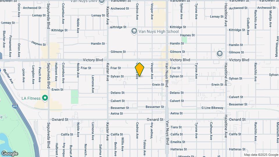 14654 Sylvan St Map and Location Details