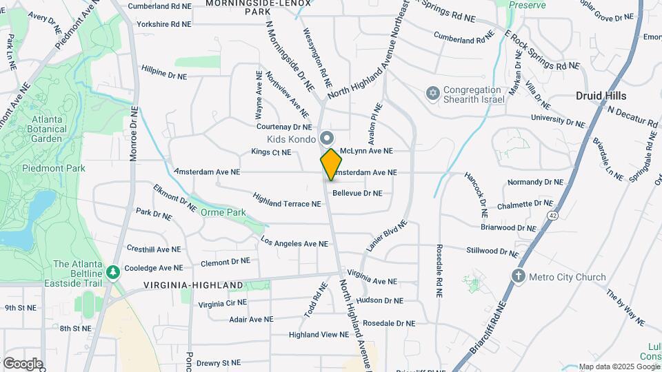 1179 North Highland Avenue Northeast, Unit 1 Map and Location Details