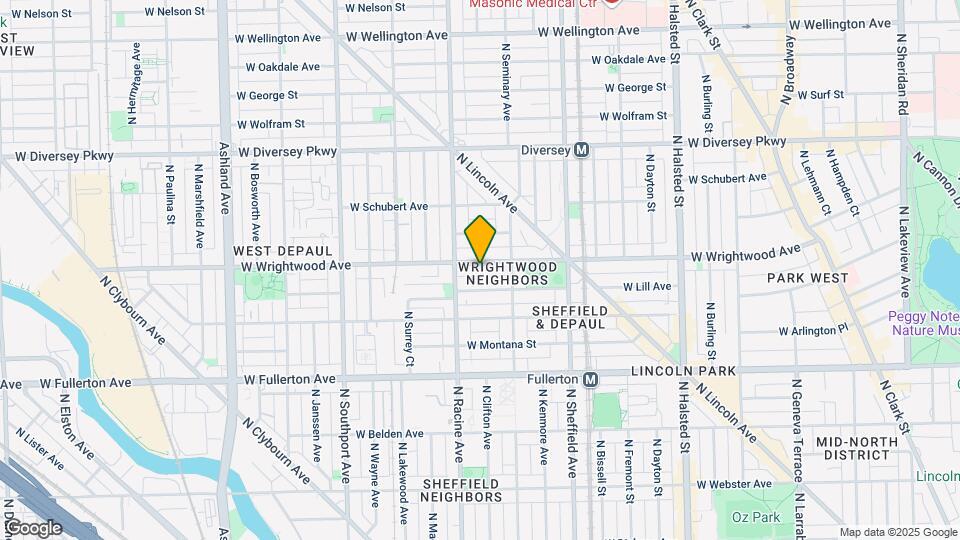1133 W Wrightwood Ave Map and Location Details