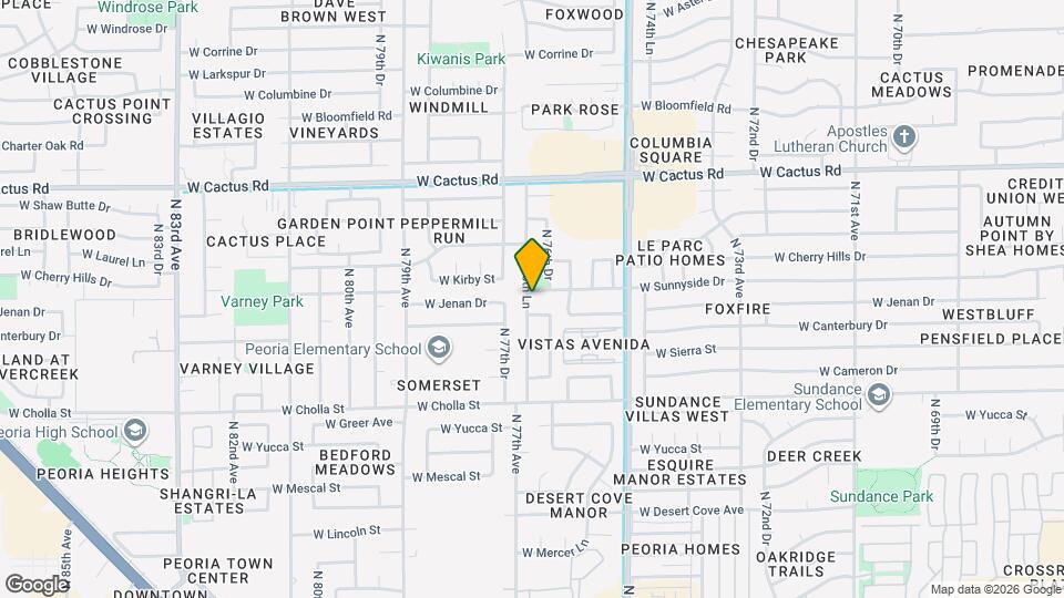 7655 W Sunnyside Dr Map and Location Details