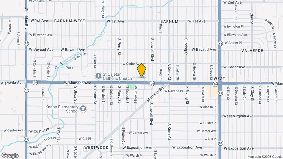3702 W Byers Pl Map and Location Details