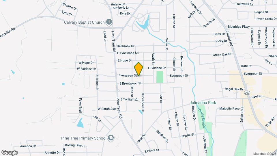 206 Evergreen St Map and Location Details