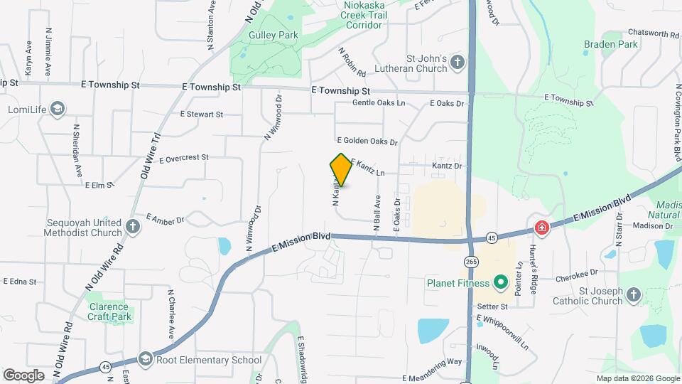 2074 N Kantz Ln Map and Location Details