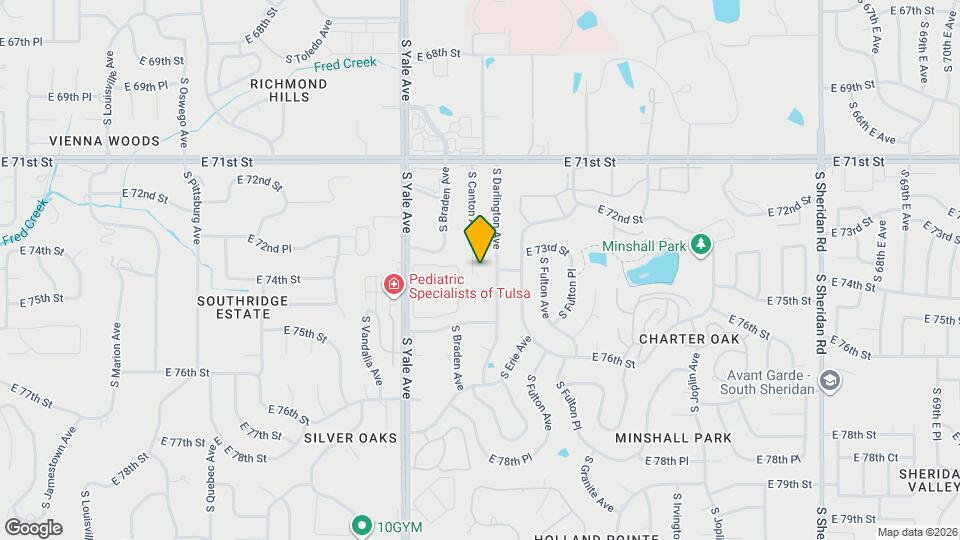 7323 S Canton Ave Map and Location Details