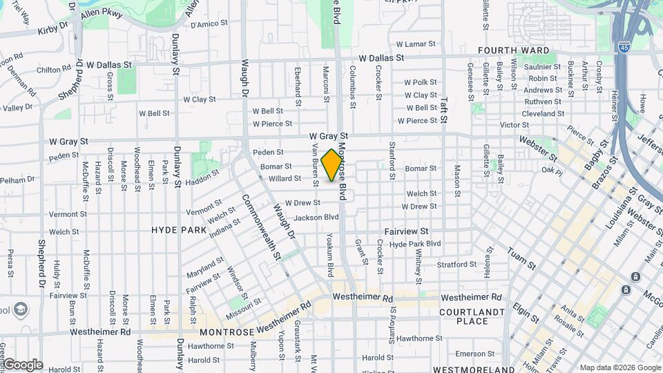 1112 Welch St, Unit Loft Map and Location Details