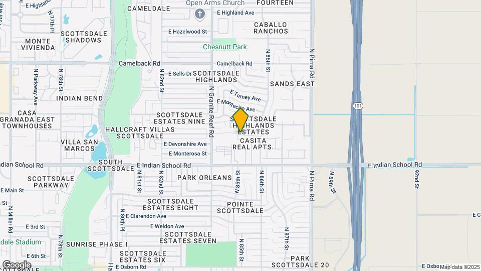 8568 E Indian School Rd, Unit C Mapa y Detalles de la Ubicación