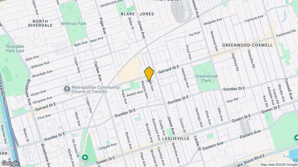 64 Galt Ave, Unit Lower Map and Location Details