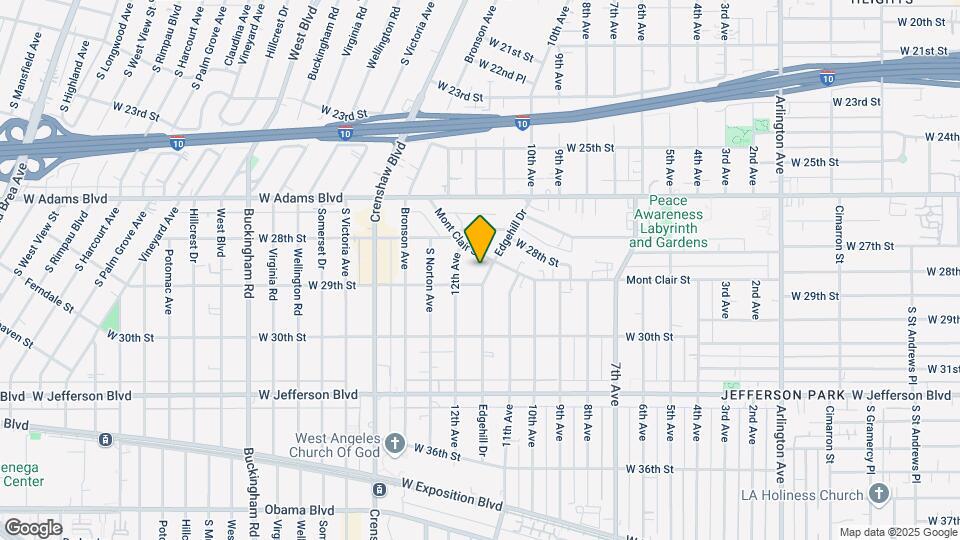 2867 Edgehill Drive - West Adams Area Map and Location Details