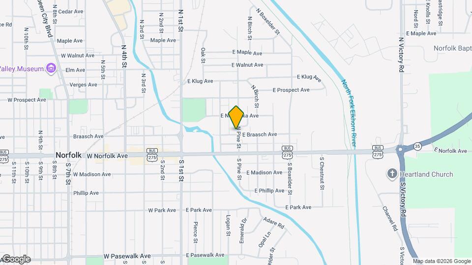 201 N Pine St Map and Location Details