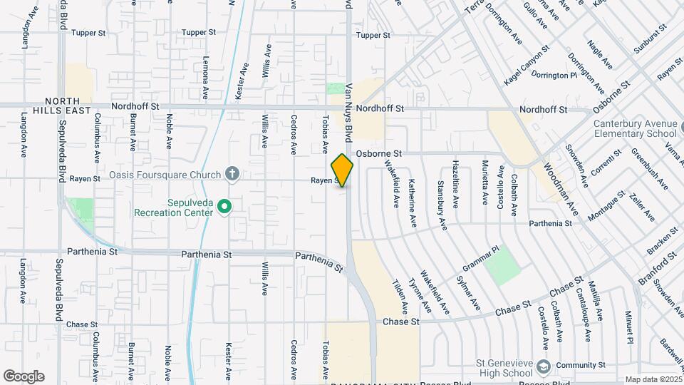 8843 Van Nuys Blvd Map and Location Details