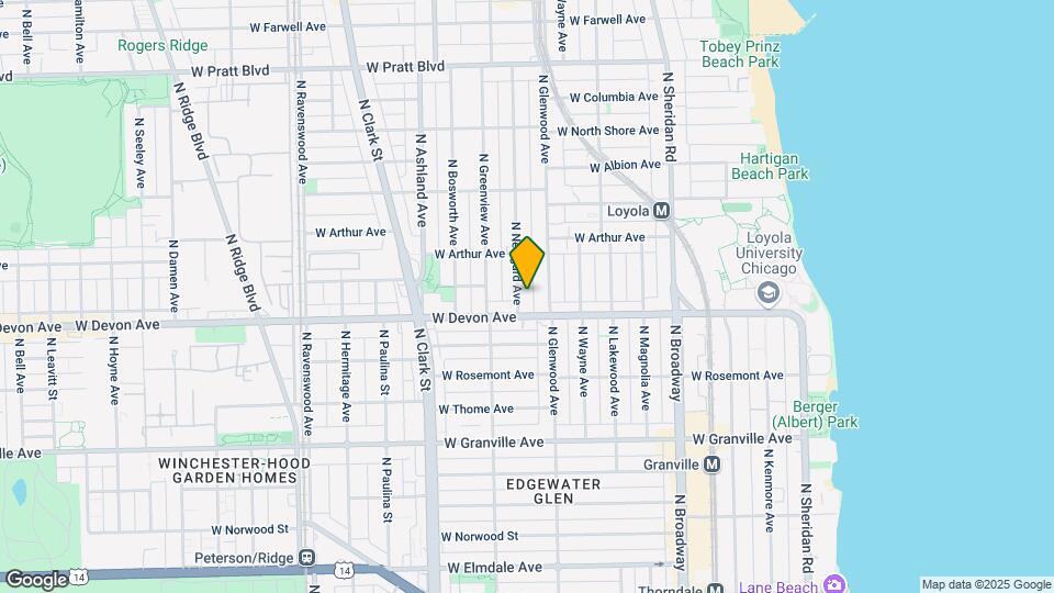 6417 N Newgard Ave, Unit 1E Map and Location Details