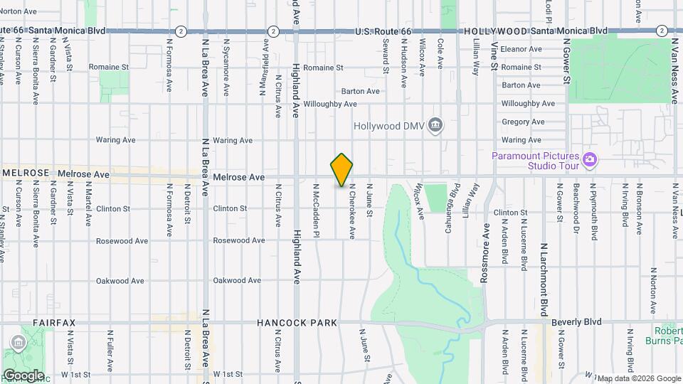 626 N Las Palmas Ave Map and Location Details