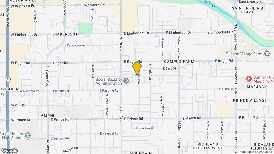 3865 N Tyndall Ave Map and Location Details