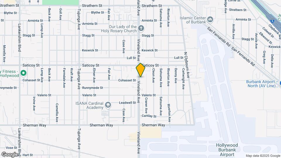 7500 Vineland Ave Map and Location Details
