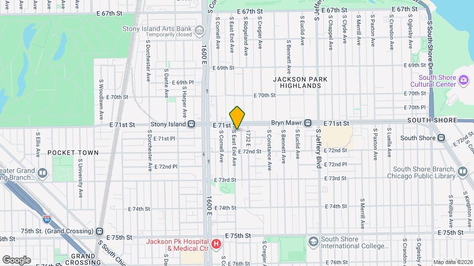 7121 S East End Ave Map and Location Details