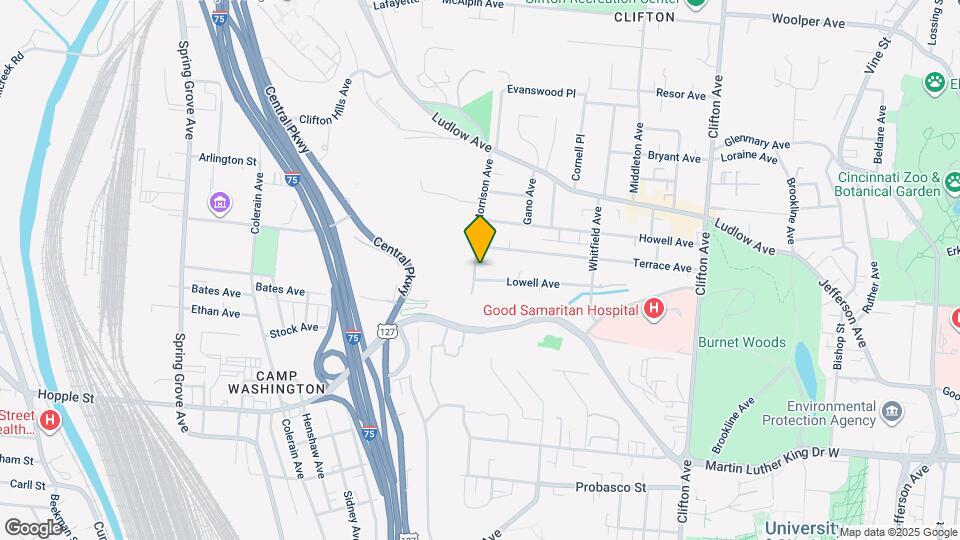 596 Lowell Ave Map and Location Details