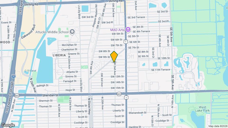 1050 SW 2nd Ave Map and Location Details