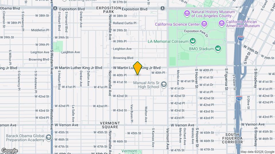 1212-1212 1/2 W 40th Pl Mapa y Detalles de la Ubicación