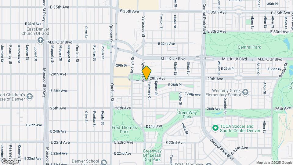 7700 E 29th Ave Map and Location Details