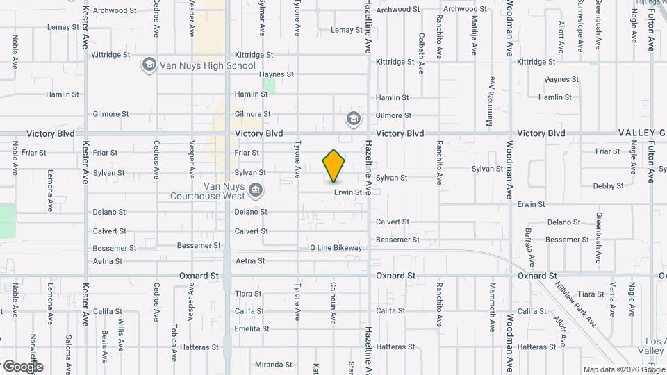 14165 Erwin St Mapa y Detalles de la Ubicación