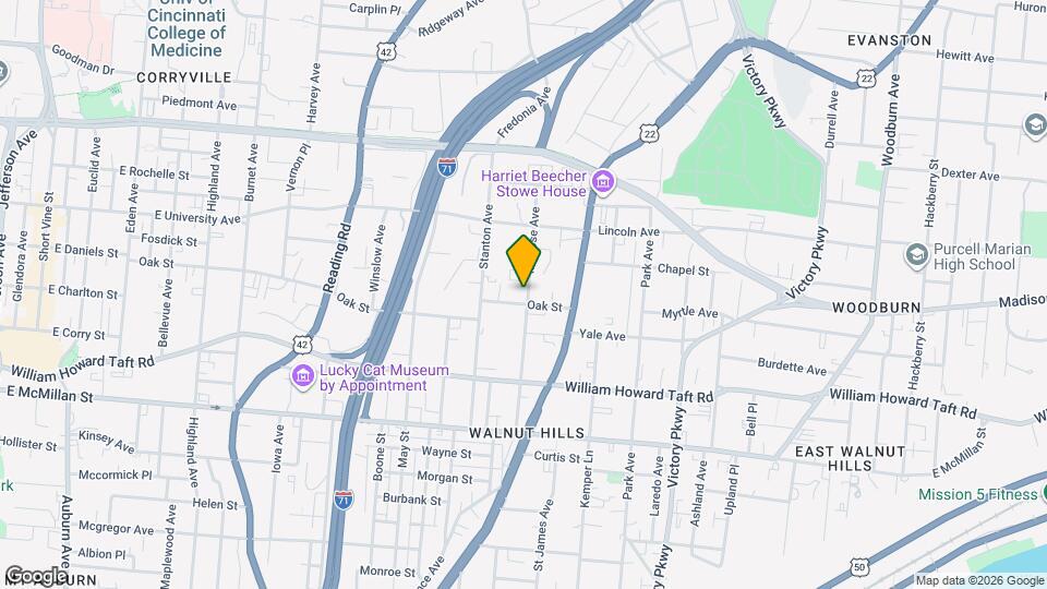 832 Oak Street, Unit Apt 2 Map and Location Details