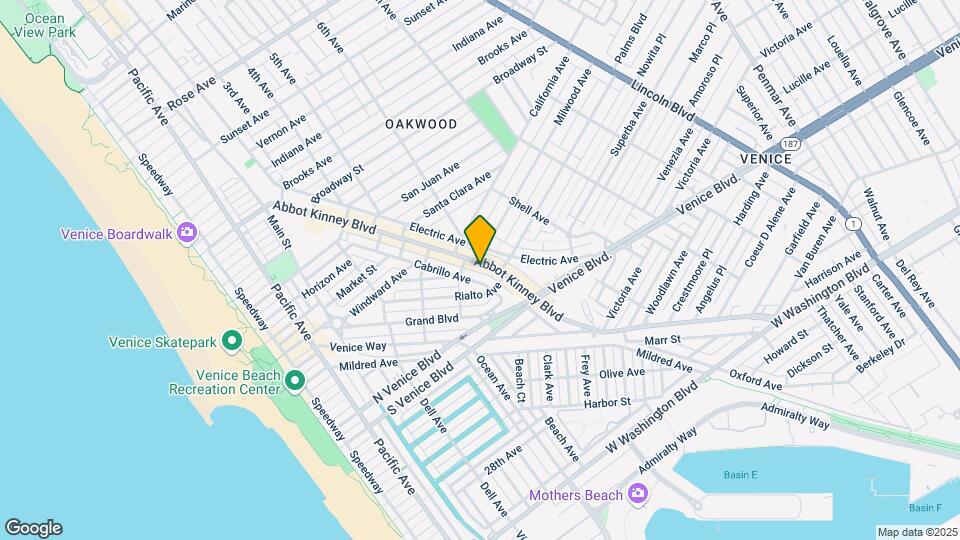 1434 Abbot Kinney Blvd Mapa y Detalles de la Ubicación