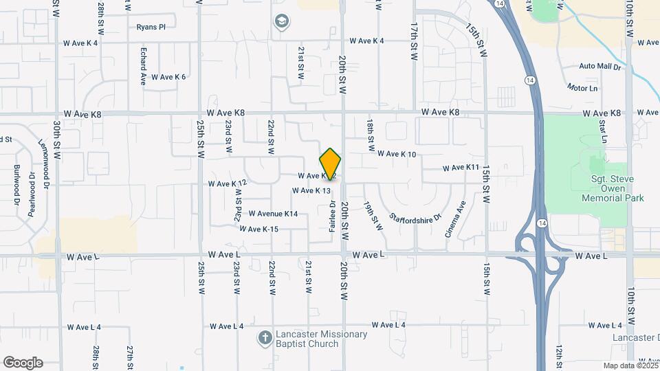 2025 W Avenue K13, Unit Master bedroom Map and Location Details