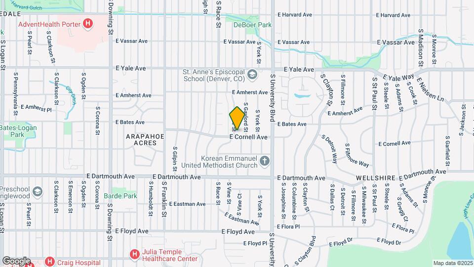 2990 S Vine St Map and Location Details