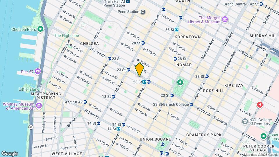 128 W 23rd St, Unit 5A Map and Location Details