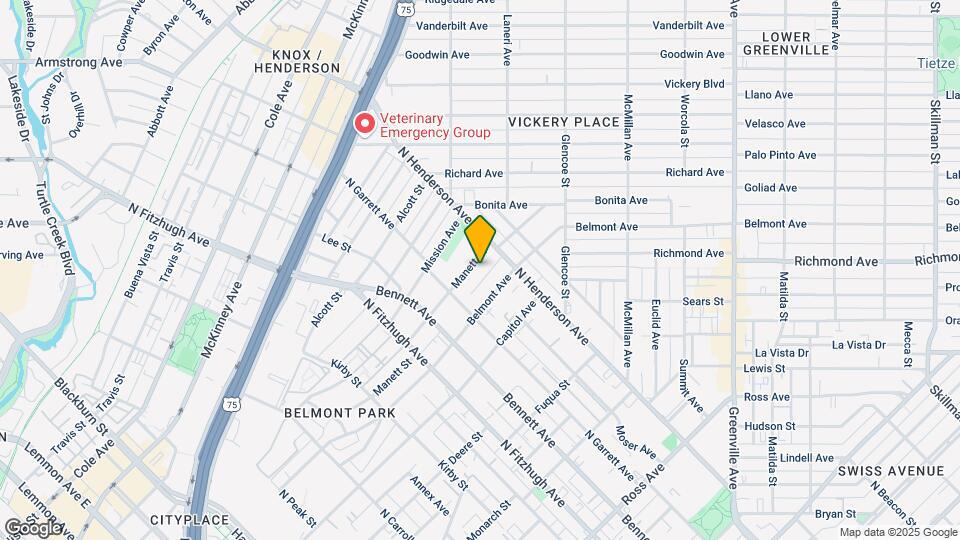 2525 N Henderson Ave Mapa y Detalles de la Ubicación