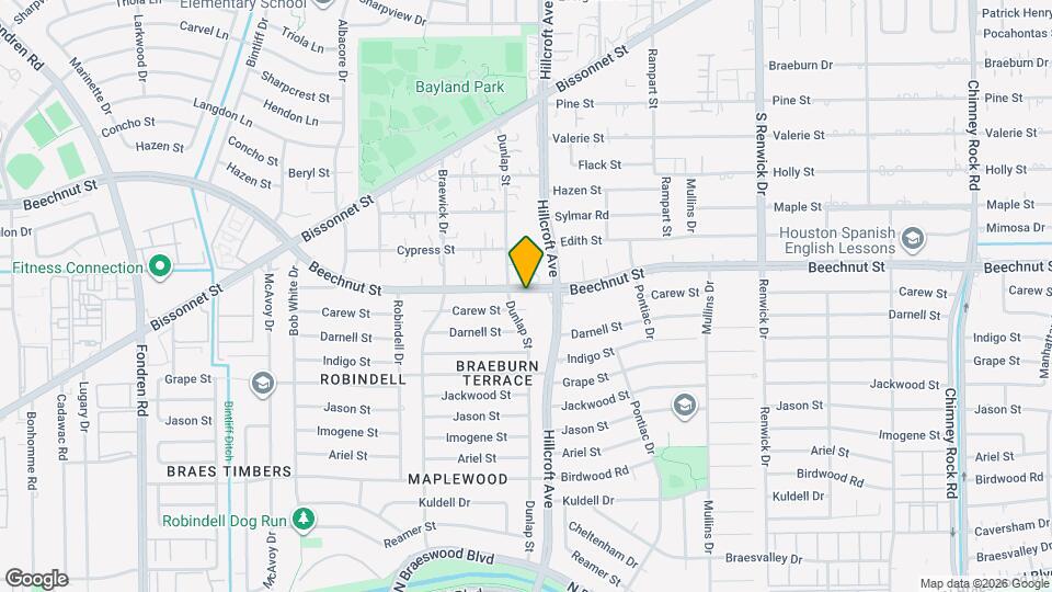 5709 Beechnut St Map and Location Details